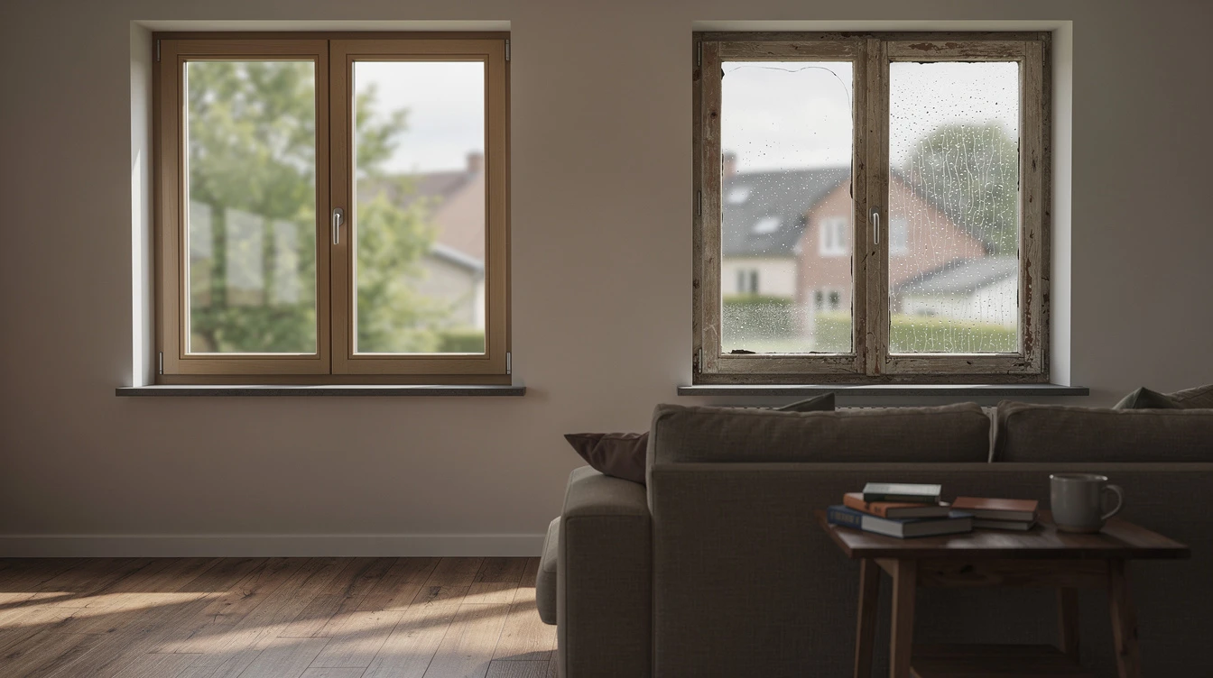 double glazing vs single glazing Gelbressée
