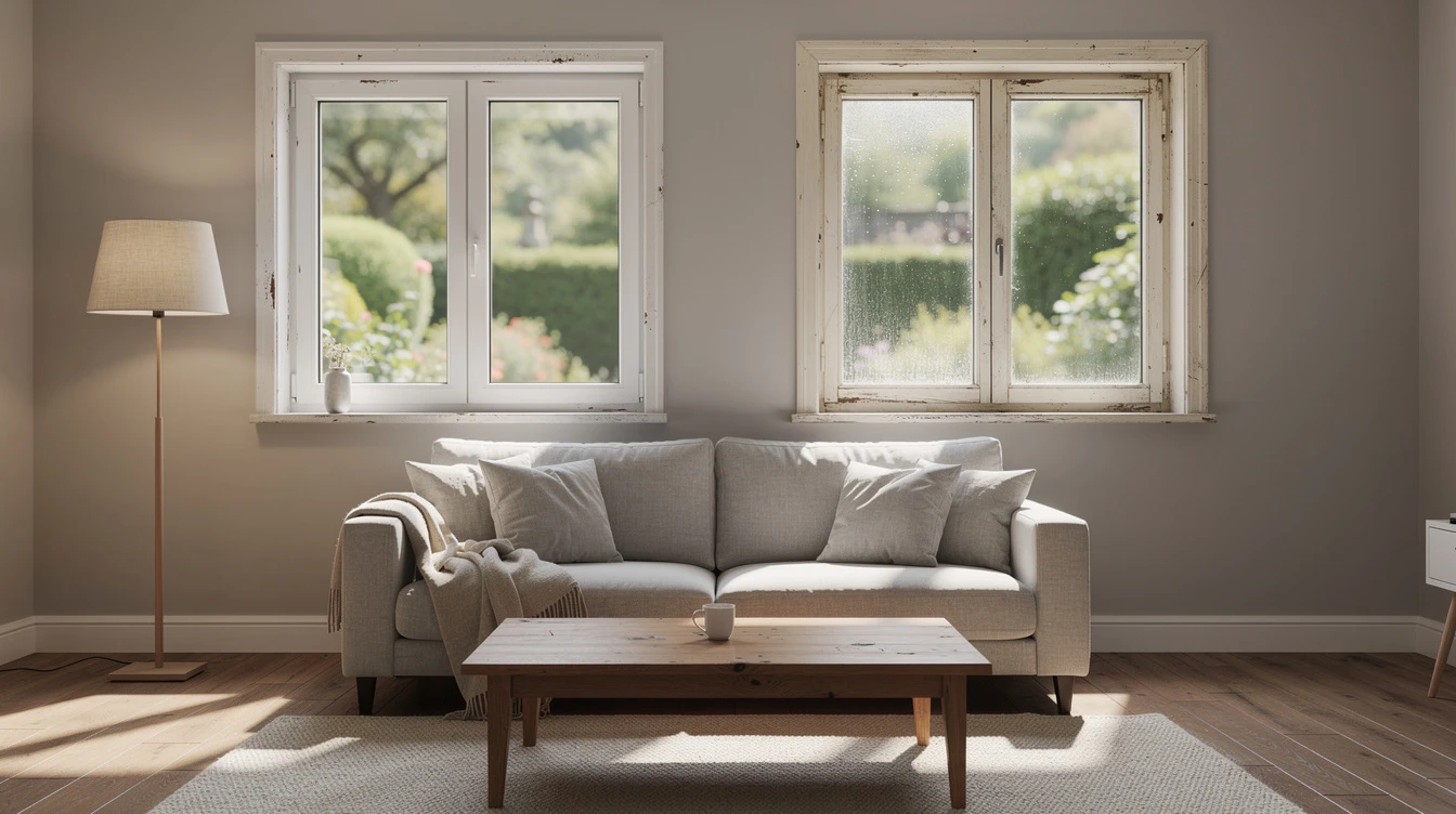 Double glazing vs single glazing Tilff