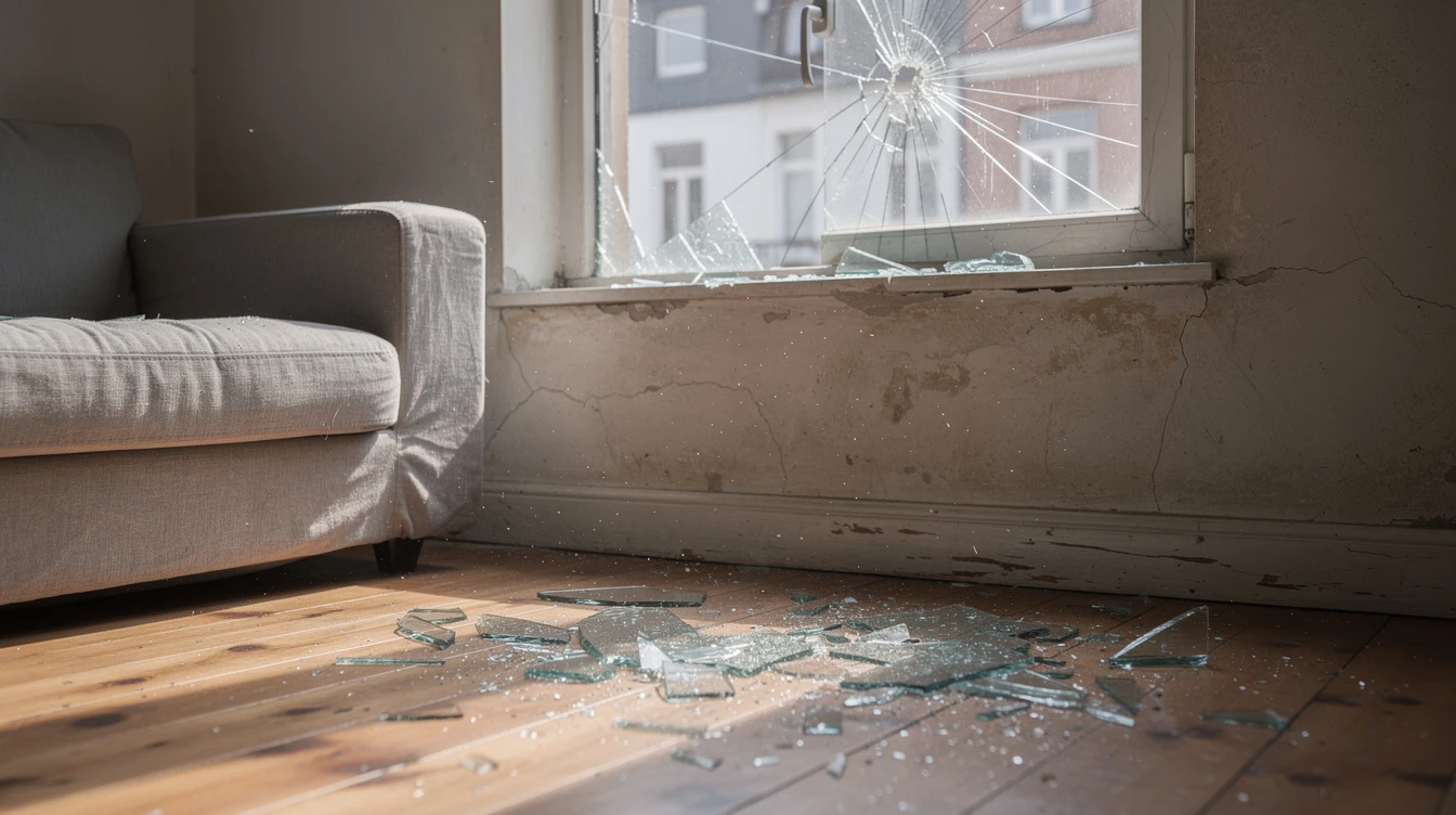 broken window emergency Ganshoren